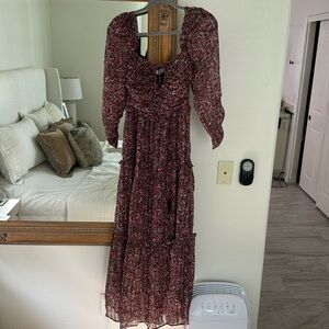 Floral maxi dress with leg slit